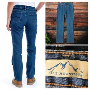 Blue Mountain Jeans 6 Mid Rise Straight Blue Denim Stretch